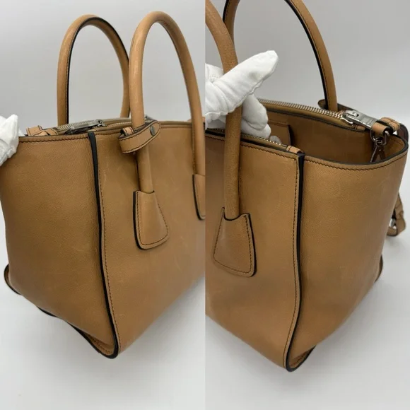 Authentic Prada light brown Calfskin leather tote - Picture 11 of 15